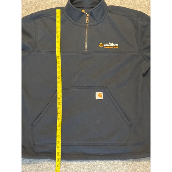 Carhartt Pullover Mens XL Rain Defender Quarter Zip Sweatshirt Workwear Blue - Picture 6 of 6